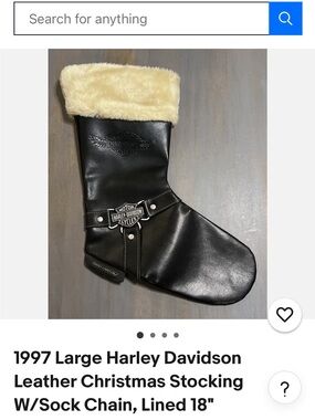Harley-Davidson Black Leather Christmas Stocking